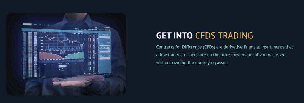 Smart-ISA webpage section introducing CFD trading and financial market charts